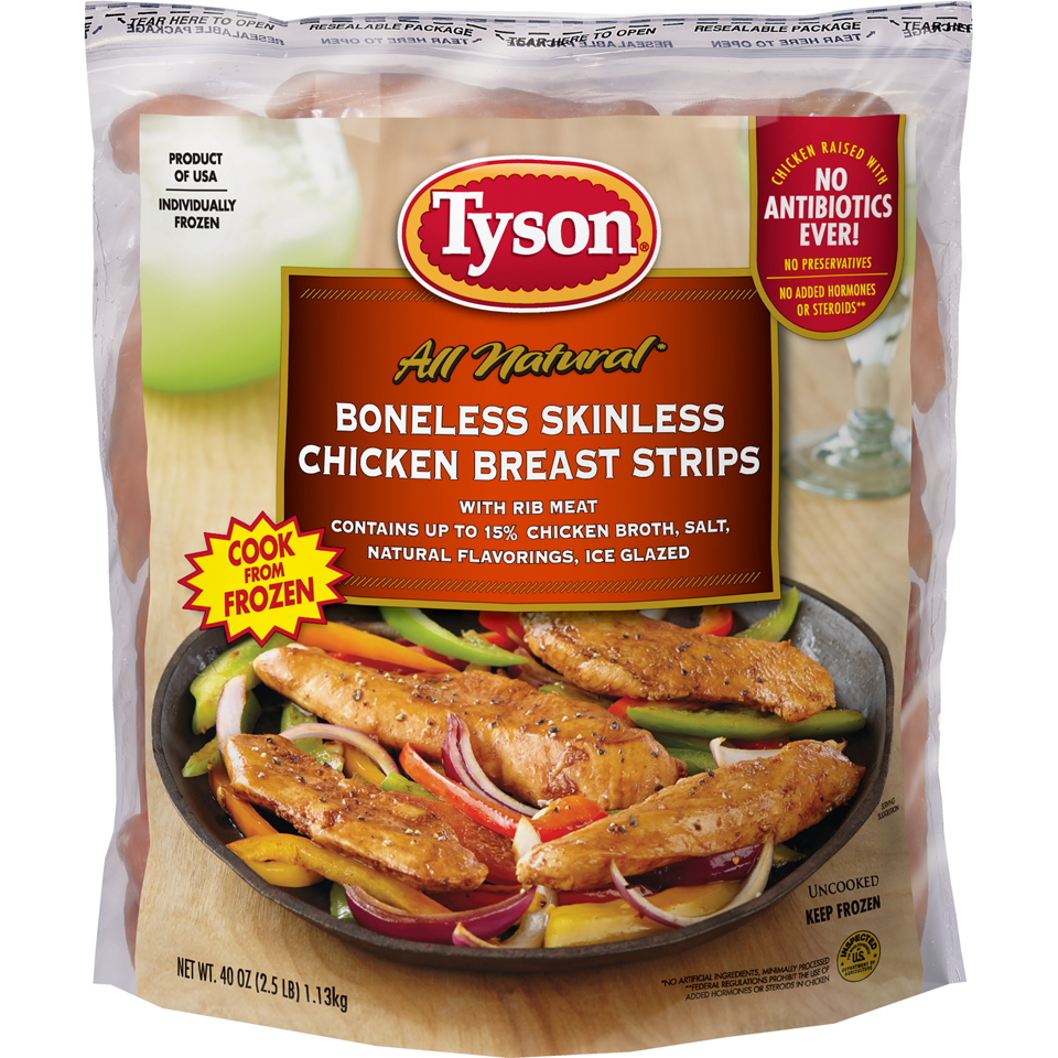 Tyson Chicken Breasts; Boneless & Skinless Clean Eating.