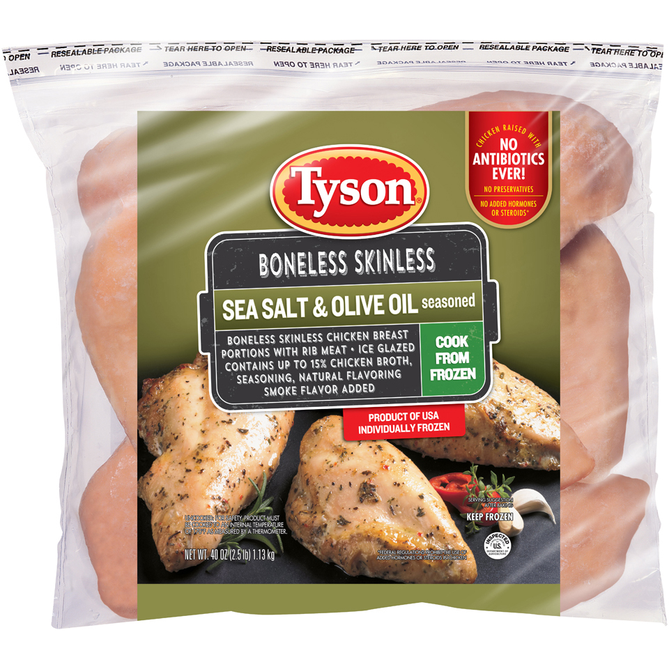 Tyson Chicken Breasts; Boneless & Skinless Clean Eating.