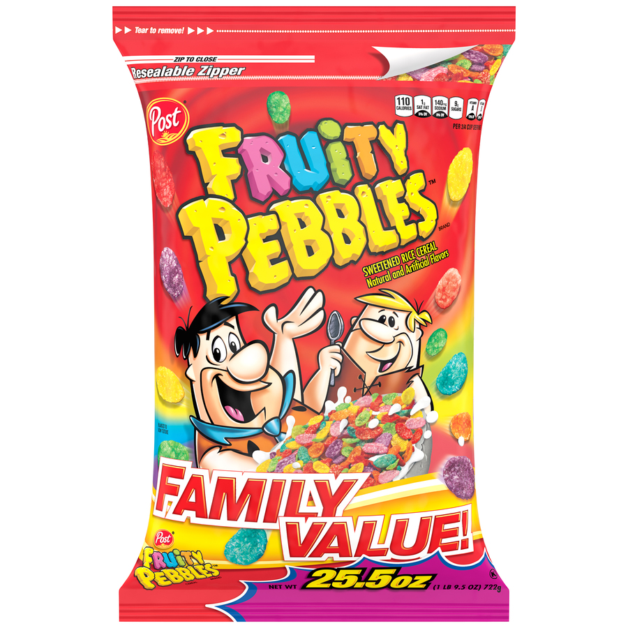 Fruity Pebbles Cereal; A Fred And Barney Production.