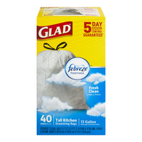 Glad Garbage Bags Make A Dark Chore Easier   GladTallKitchenDrawstringBags13GallonFreshClean40Each 