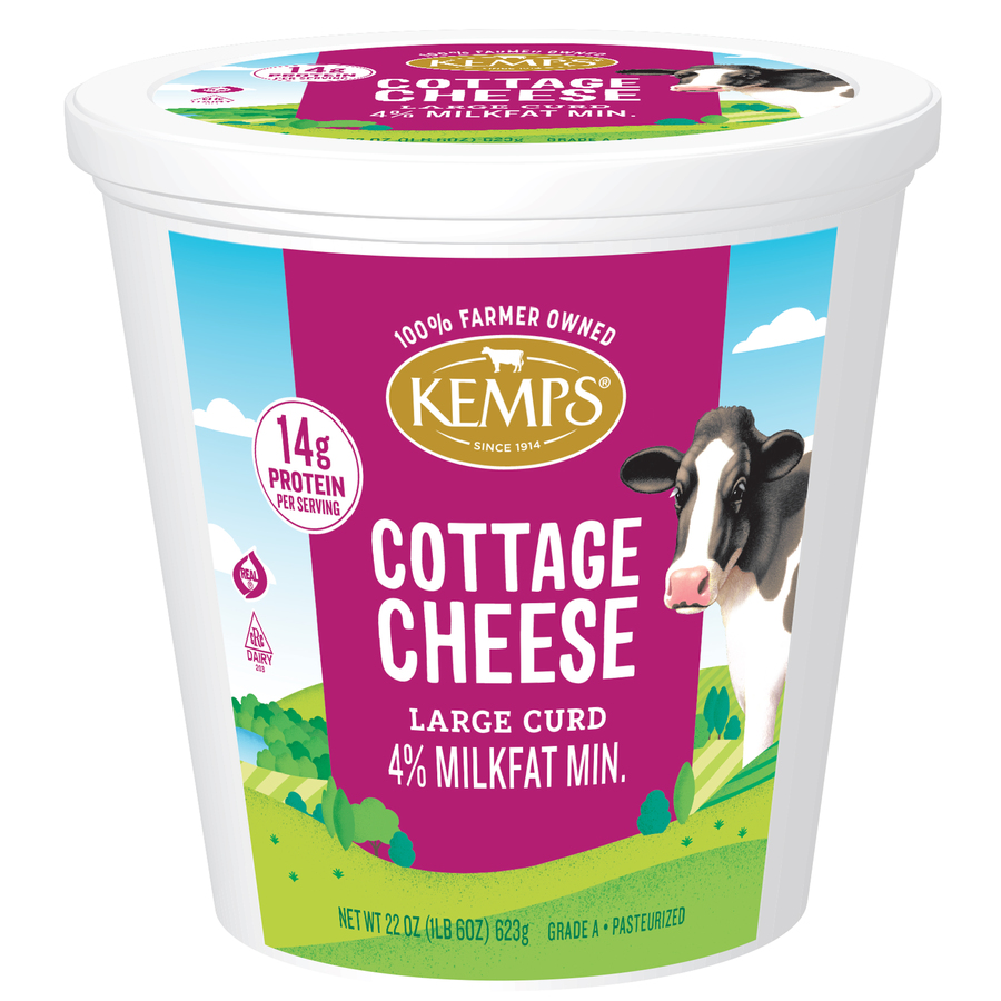 Kemps Cottage Cheese, Cold And Delicious With Salt or Pepper.