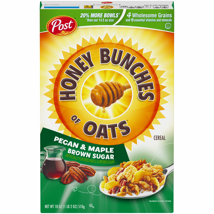 Honey Bunches Of Oats Cereal; Add Milk, Appetite And Crunch!